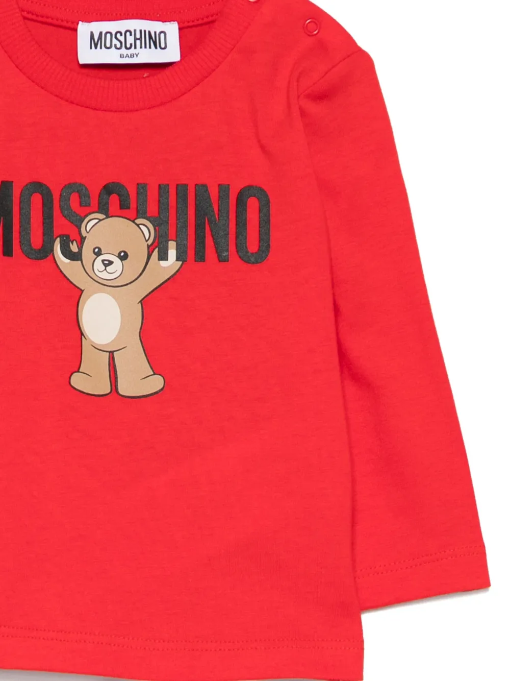 Moschino Kids Top met Teddy Bear-print en lange mouwen Rood