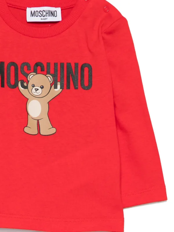 Moschino Kids テディベア ロングスリーブ トップ | レッド | FARFETCH JP