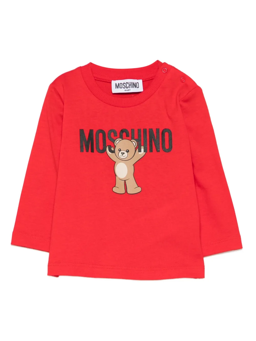 Moschino Kids Teddy Bear-print long-sleeves top Rood