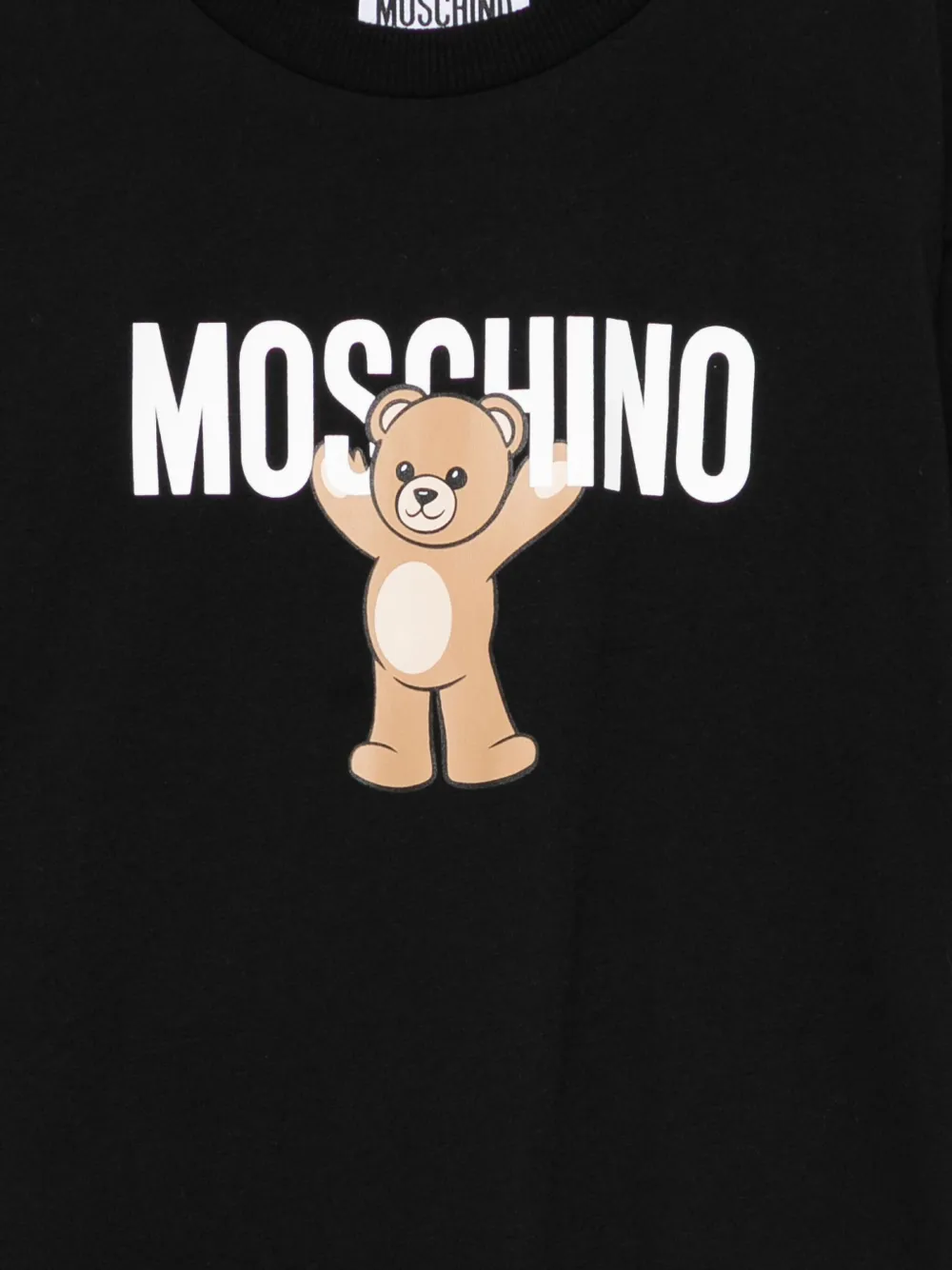 Moschino Kids Teddy Bear-print cotton T-shirt Zwart