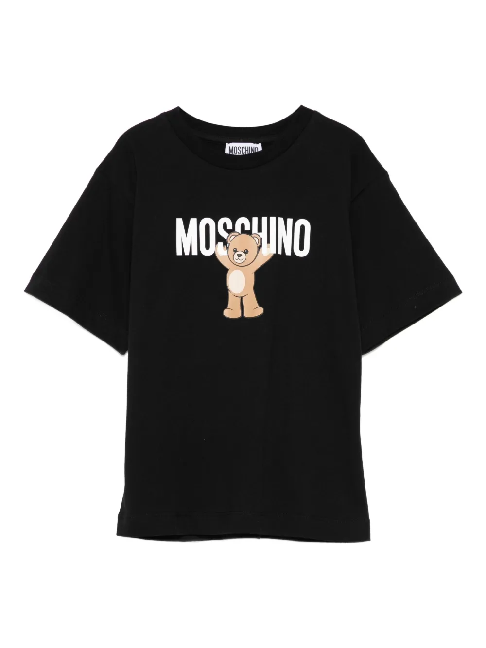 Moschino Kids Teddy Bear-print cotton T-shirt Zwart