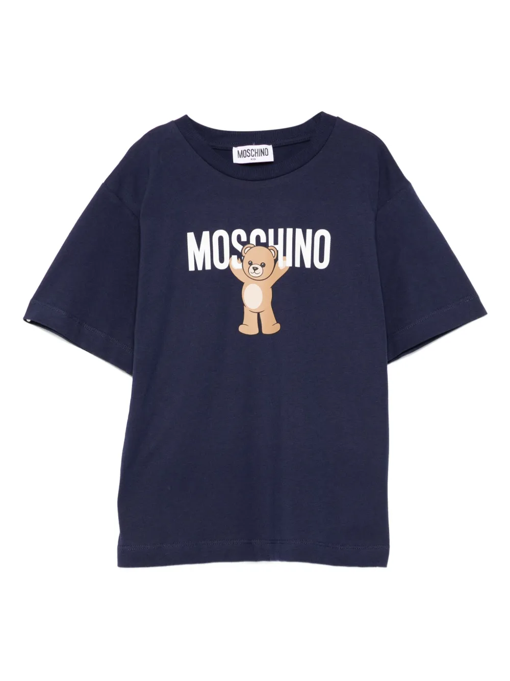 Moschino Kids Teddy Bear-print cotton T-shirt Blauw