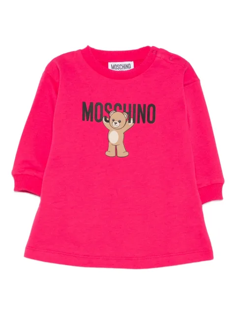 Moschino Kids teddy-print cotton dress