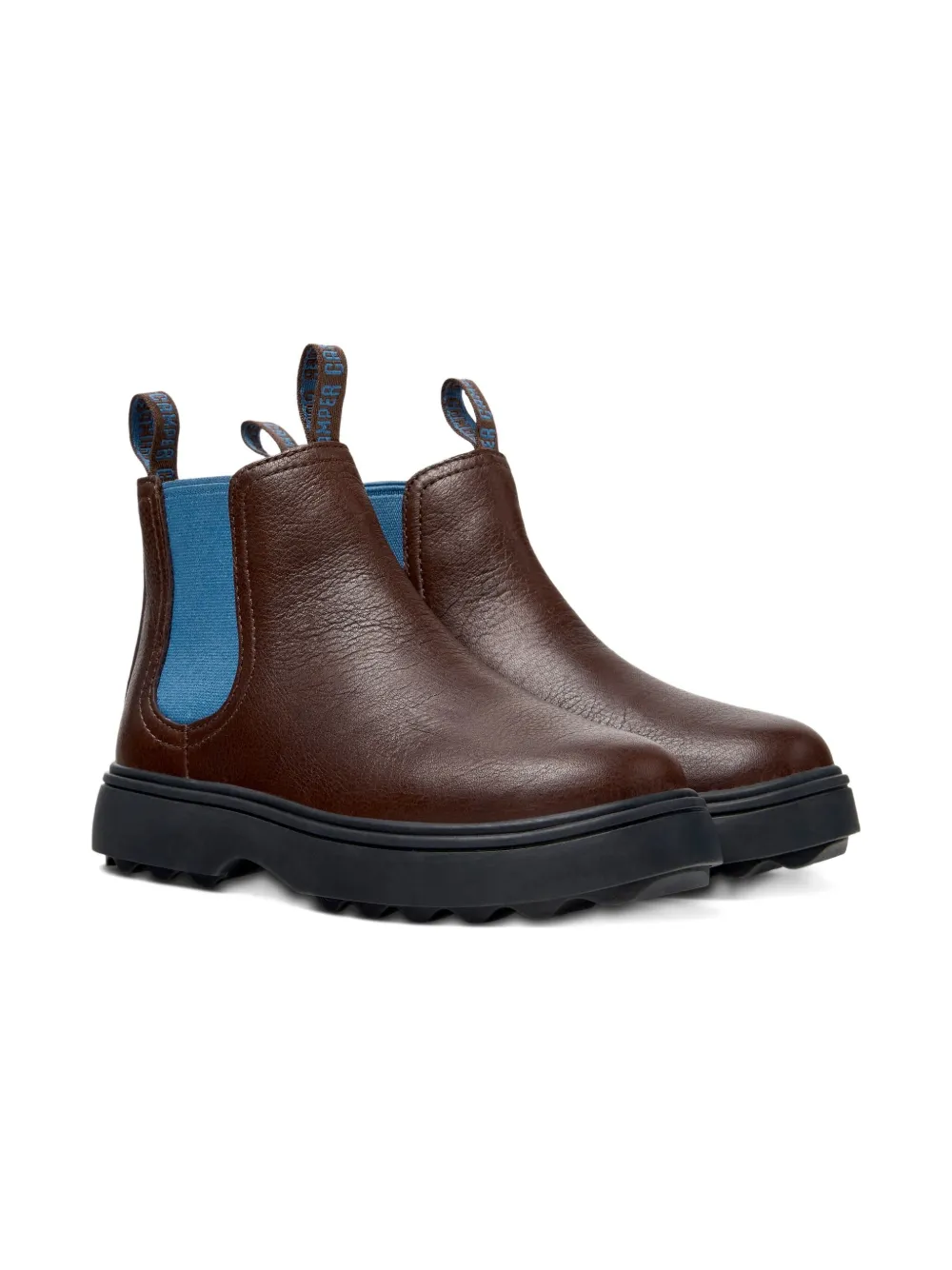 Camper Kids Norte elastic-panel leather ankle boots Brown