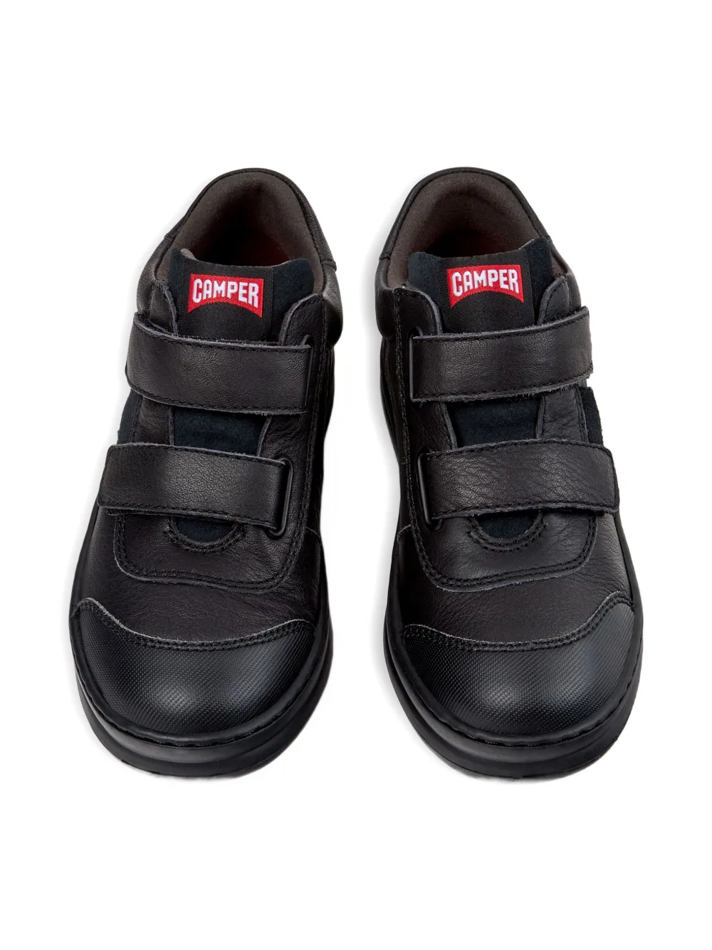 Camper Kids Runner double-strap leather sneakers Black