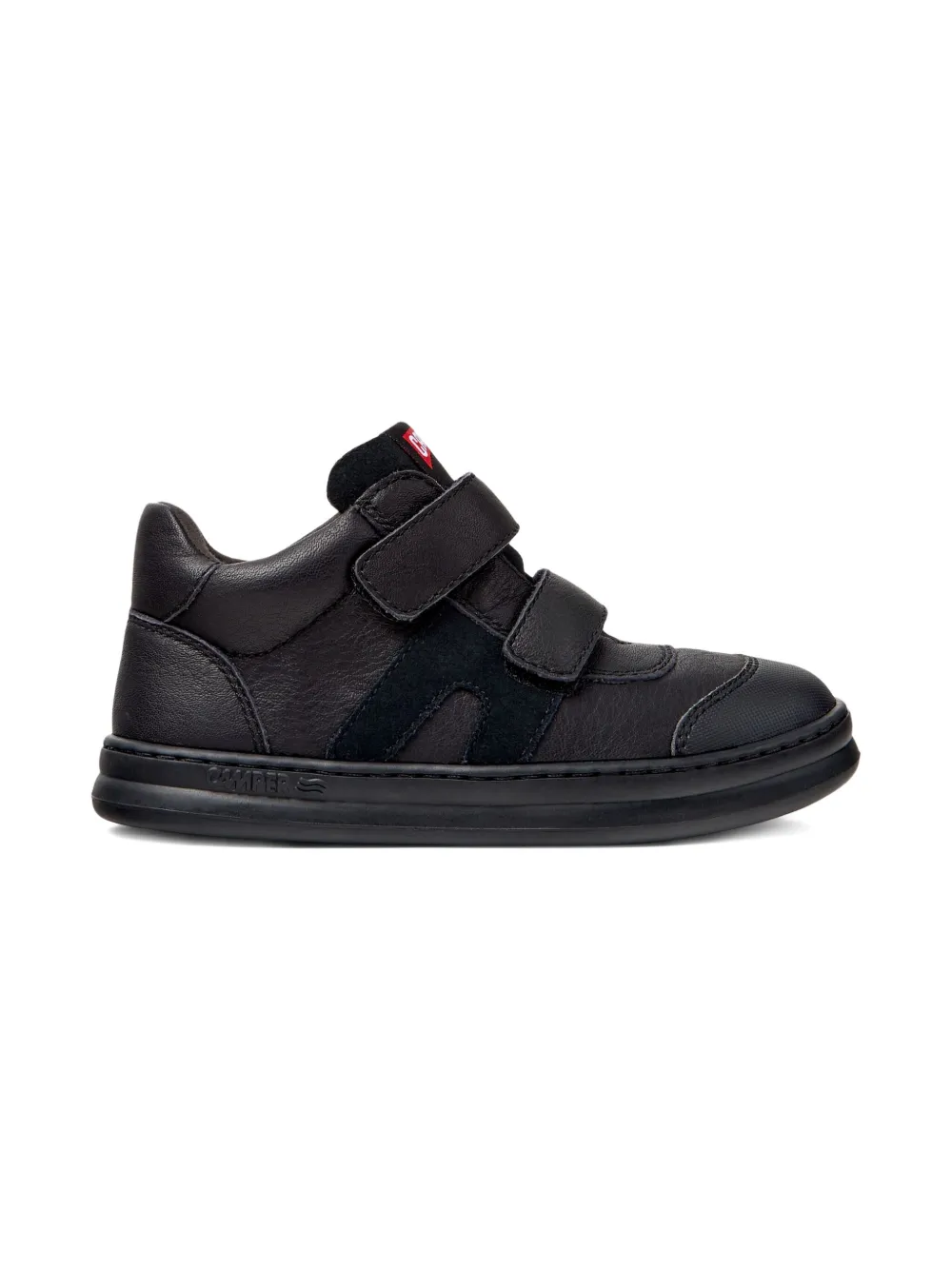 Camper Kids Runner double-strap leather sneakers Black