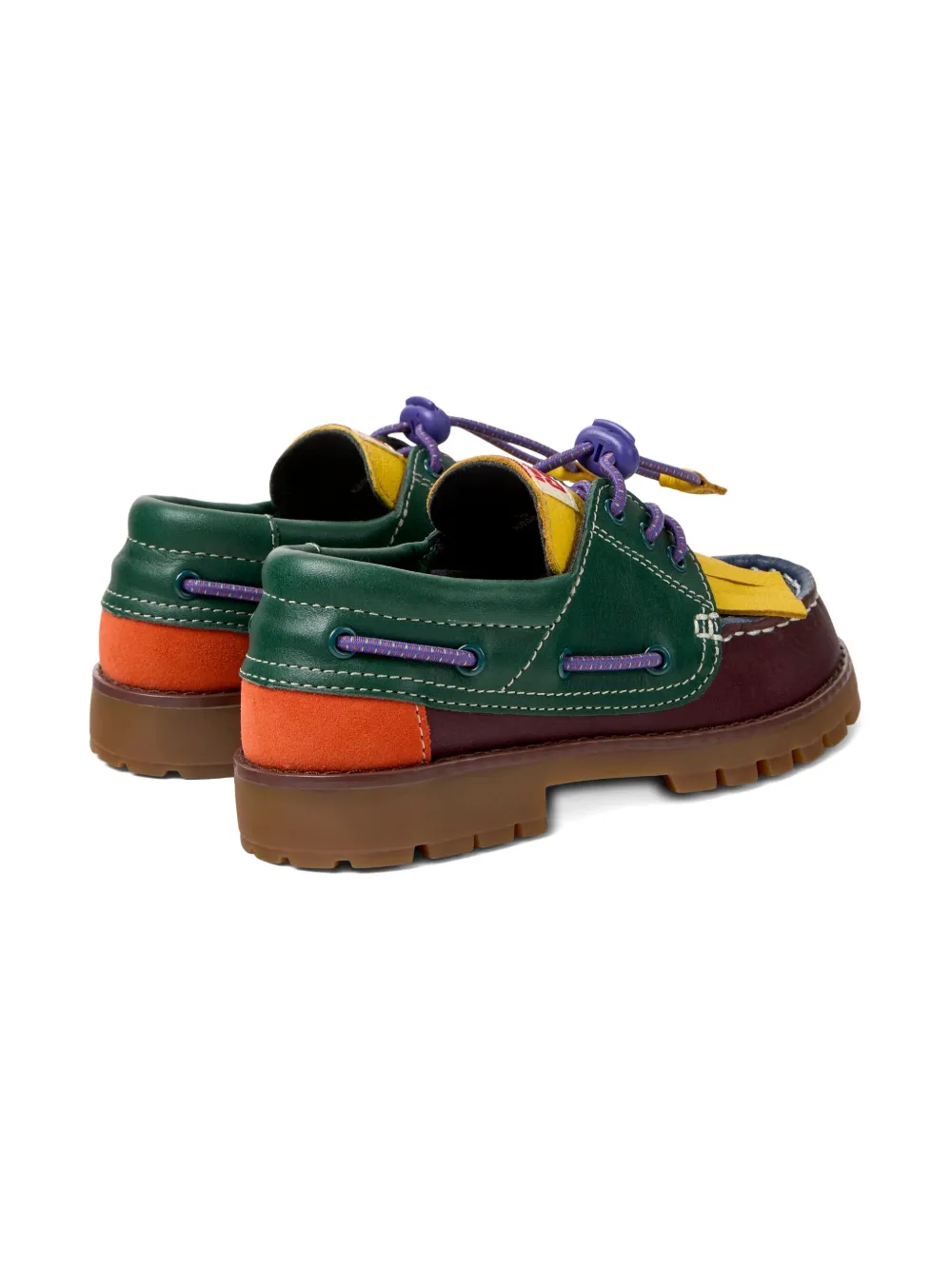 Camper X Bobo Choses Fringe Boat Shoes In Multi