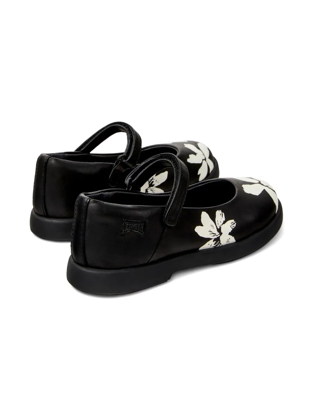 Camper Kids Duet Twins flower-print ballerinas Black