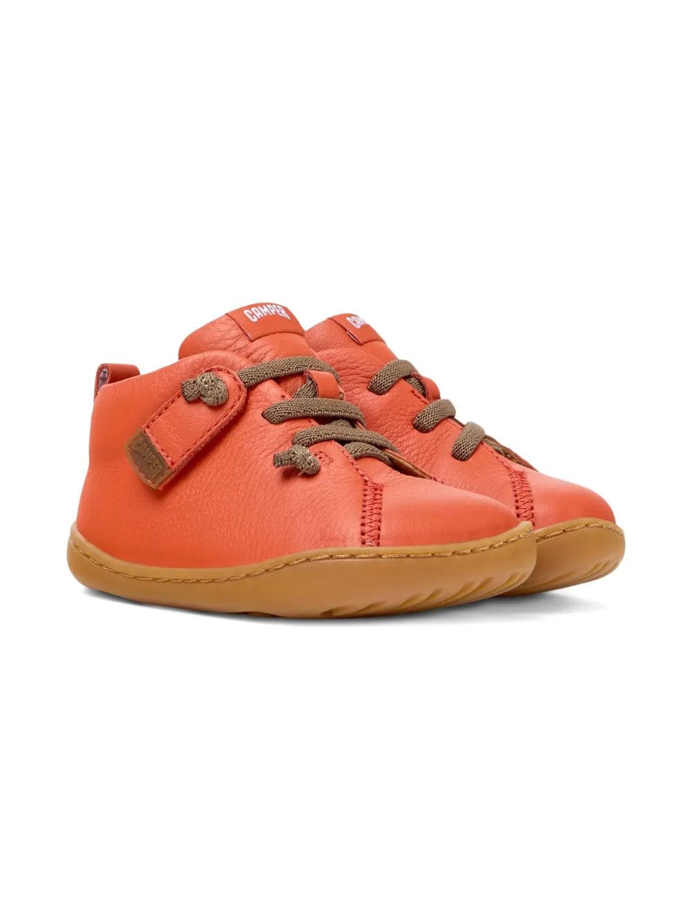 Camper Babies' Leather Lace-up Sneakers In Orange