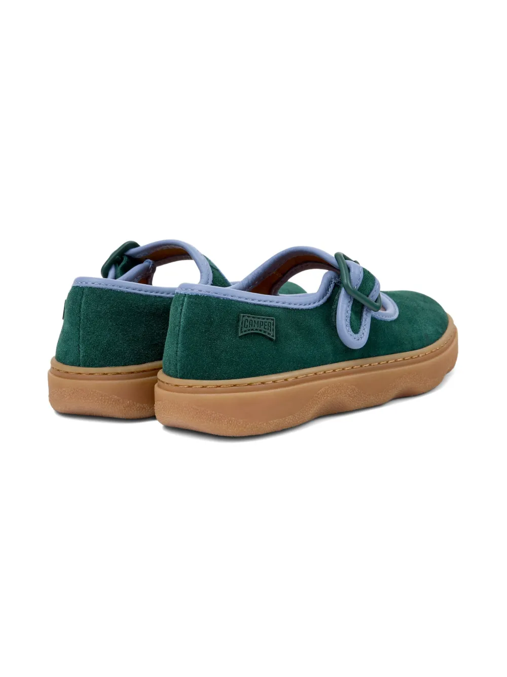 Camper Kids Suède ballerina's met gesp Groen