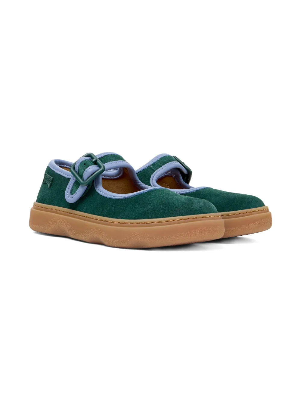 Camper Kids Suède ballerina's met gesp - Groen