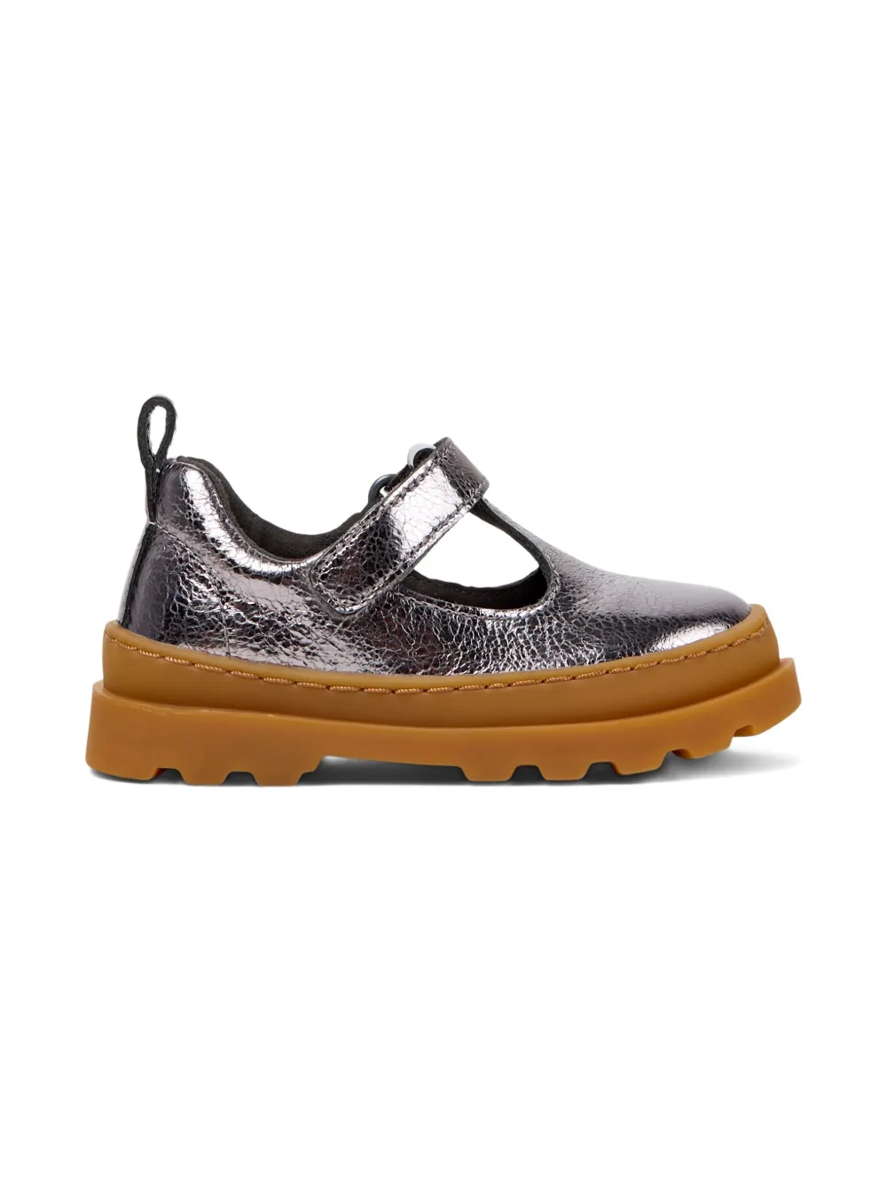 Camper Kids leather T-bar shoes Silver