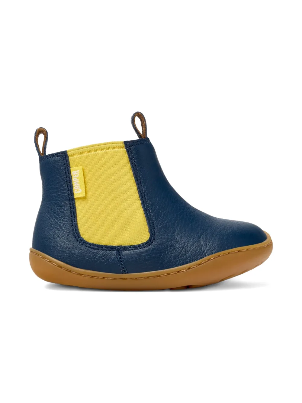 Camper Kids Peu leren laarzen met elastisch vlak - Blauw