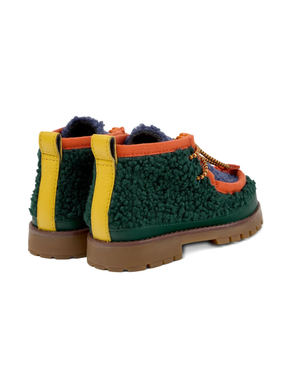 Camper X Bobo Choses Shearling Ankle Boots In Green