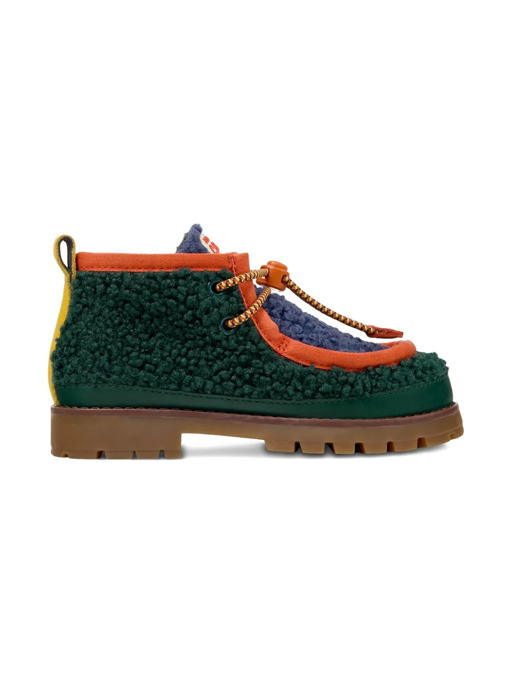 Camper X Bobo Choses Shearling Ankle Boots In Green