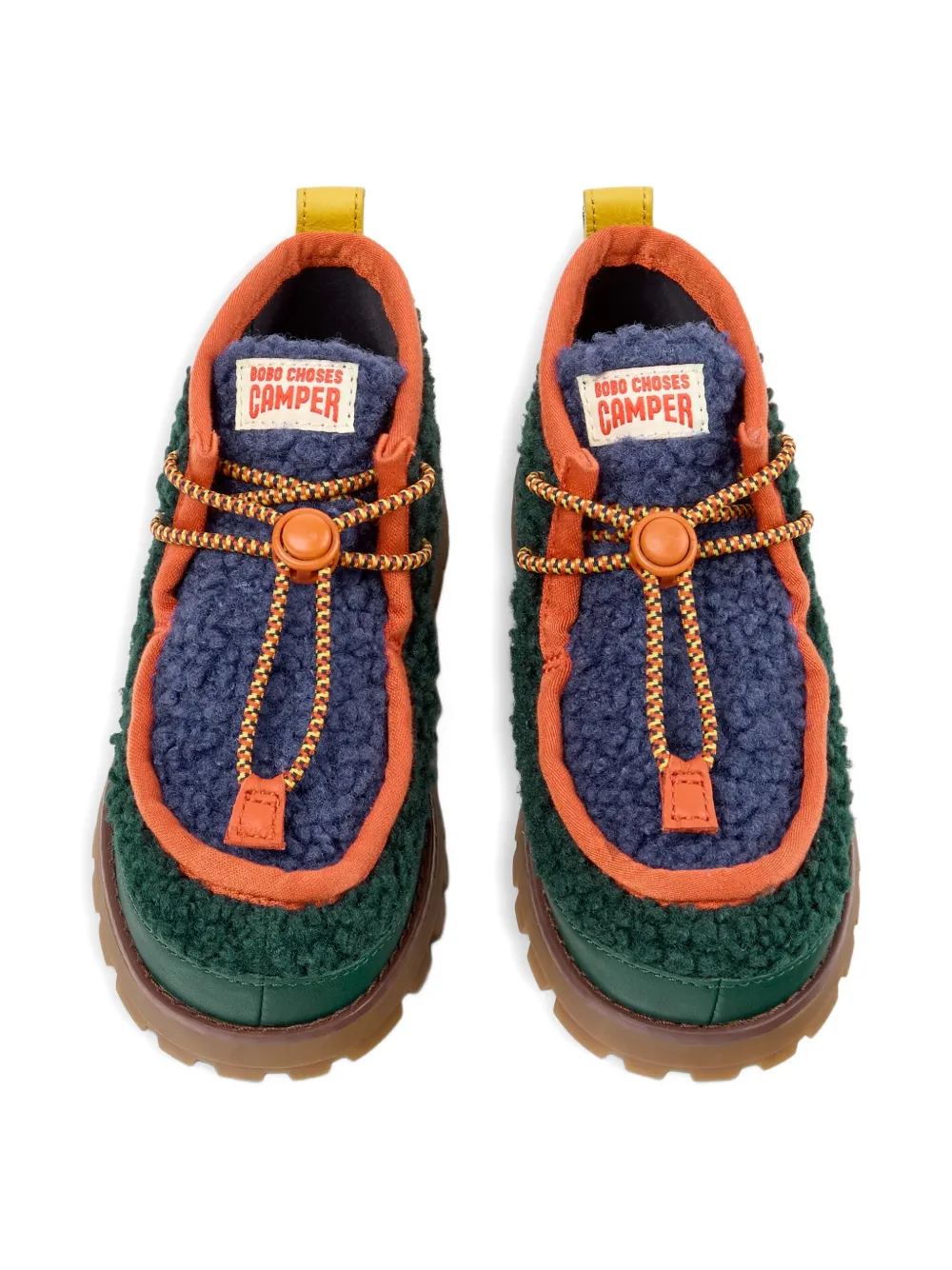 Camper X Bobo Choses Shearling Ankle Boots In Green