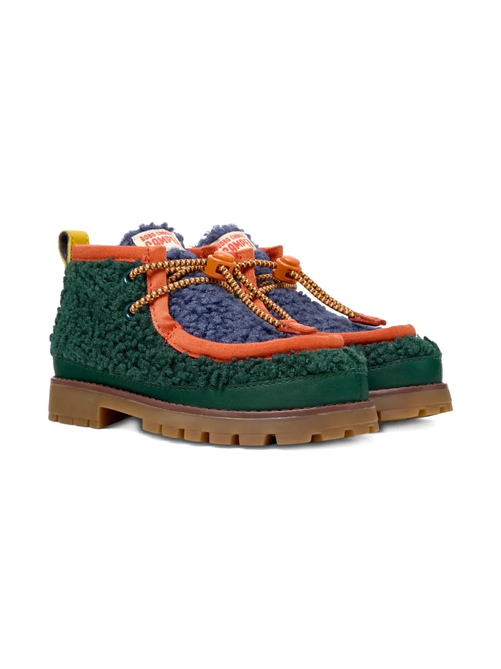Camper Kids x Bobo Choses shearling ankle boots Green