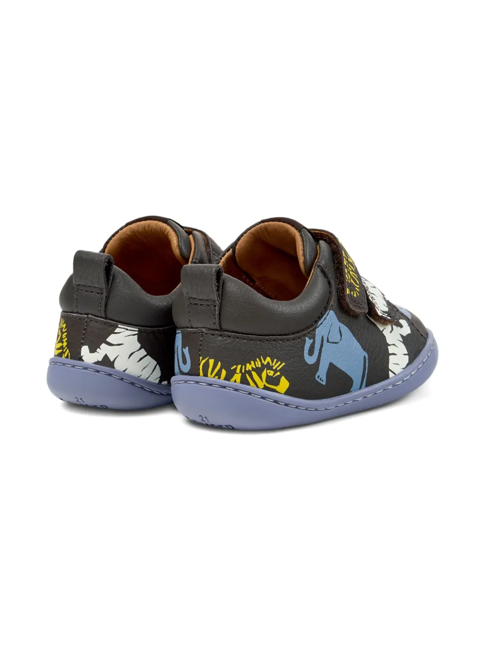 Camper Kids animal-print strap sneakers Black