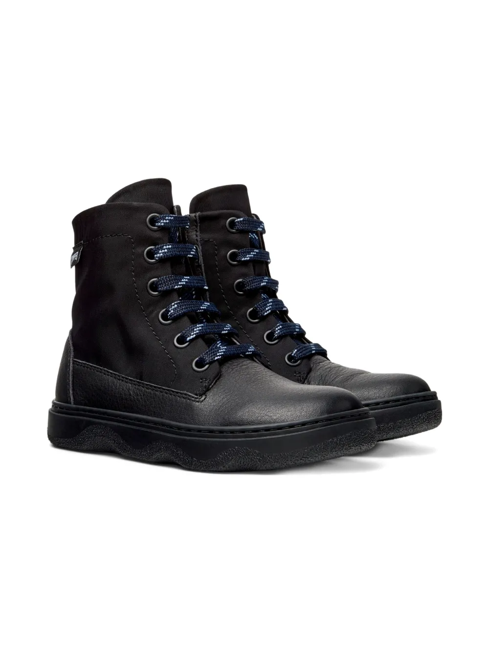 Camper Kids' Lace-up Leather Ankle Boots In Black