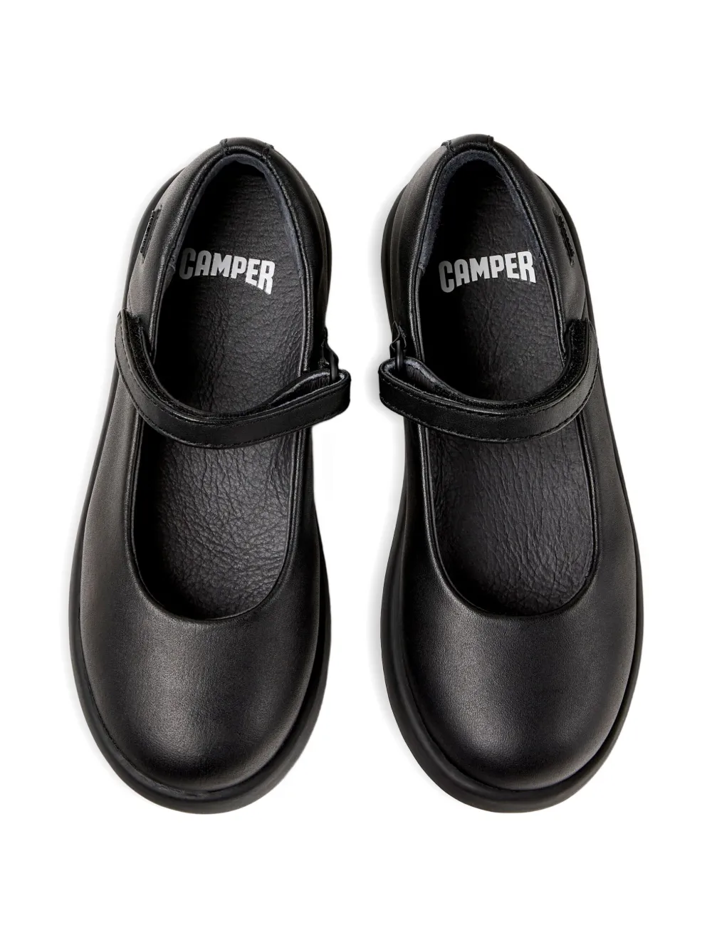 Camper Kids Duet leather ballerina shoes Black