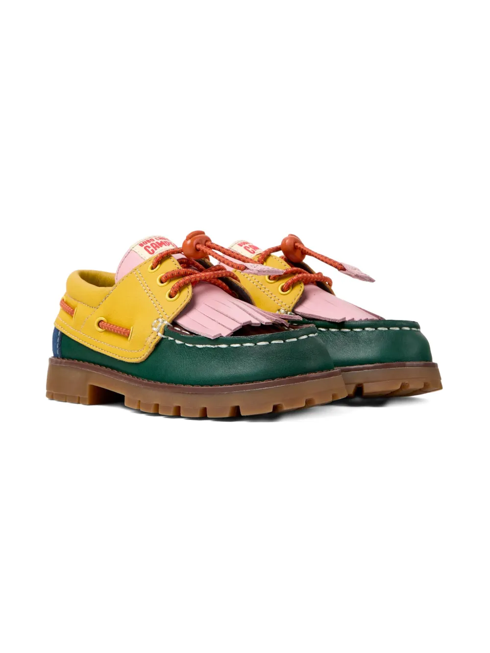 Camper Kids x Bobo Choses Twins leather fringe loafers Multicolour