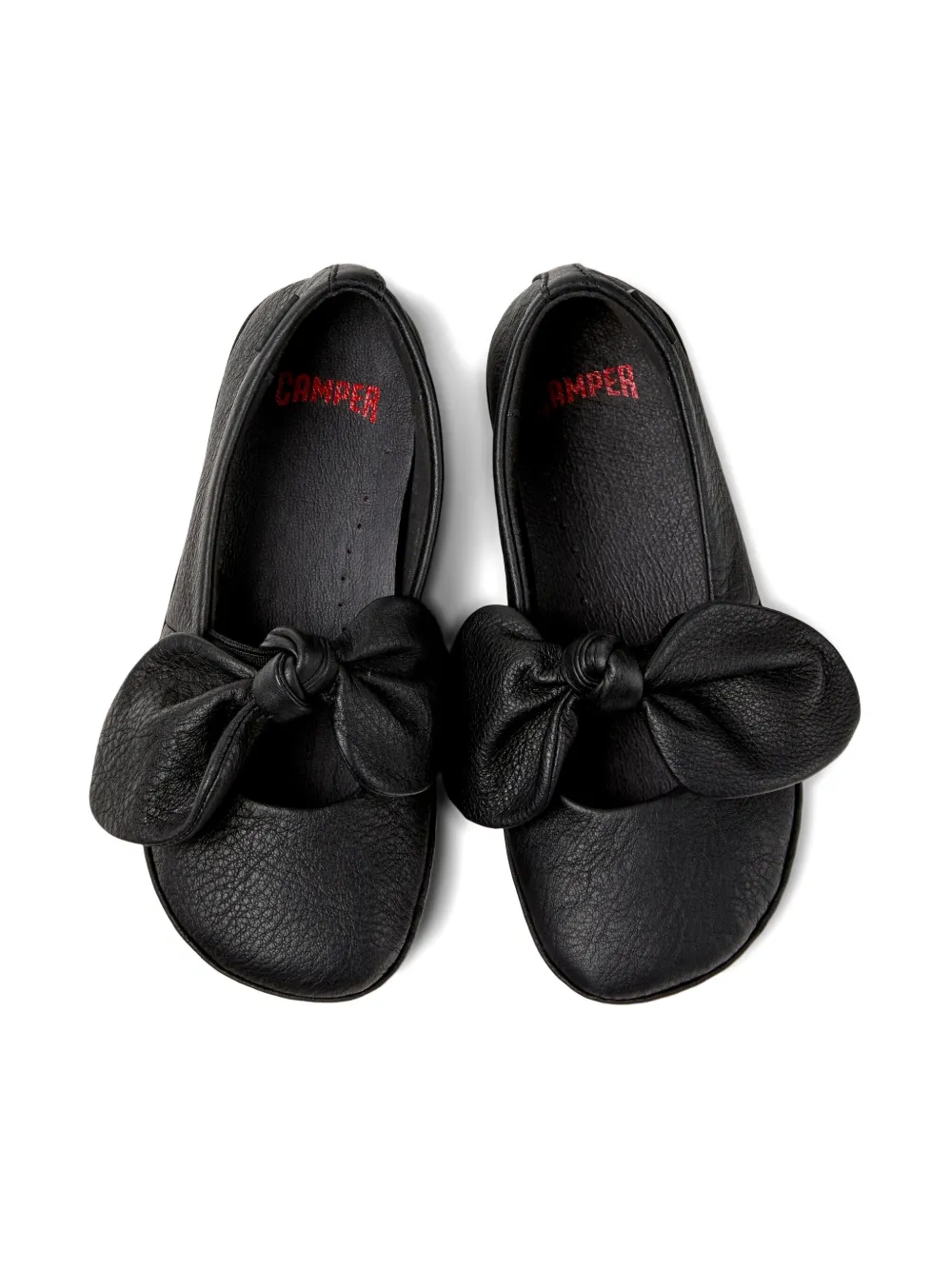 Camper Kids leather bow ballerinas Black