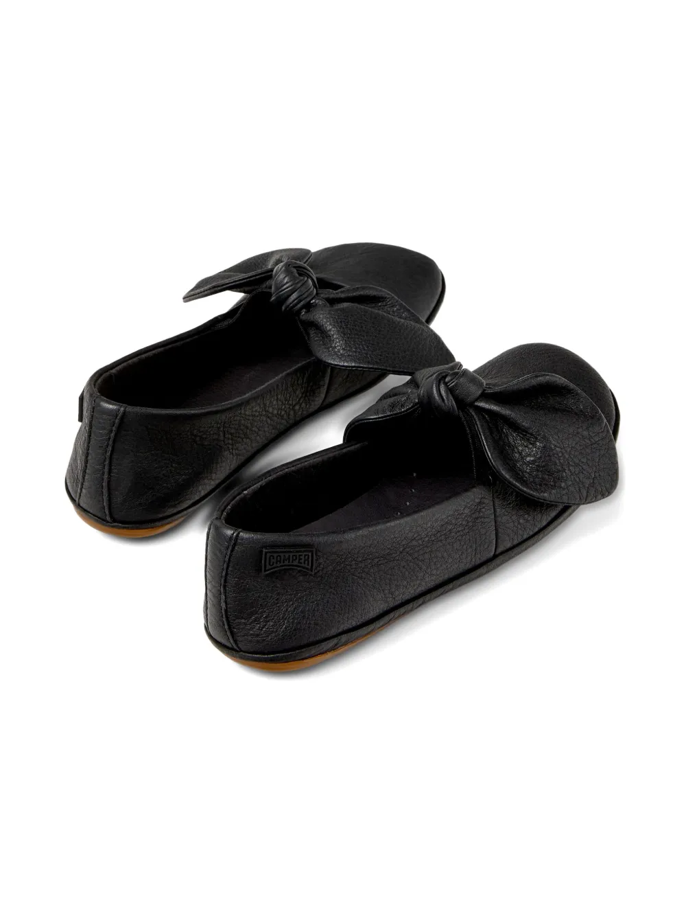 Camper Kids leather bow ballerinas Black