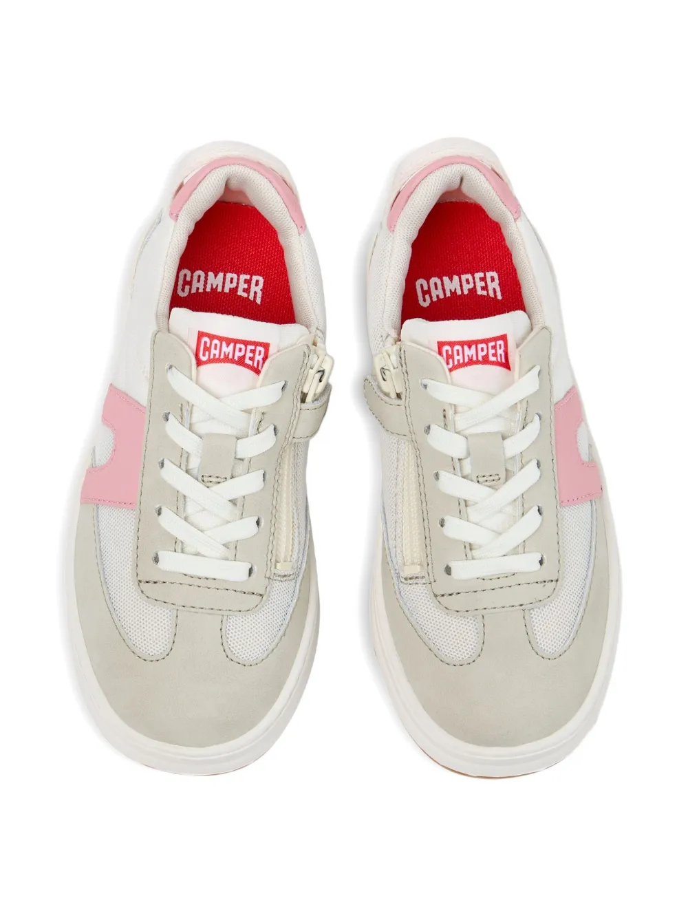 Camper Leather Panel Mesh Sneakers In Neutral