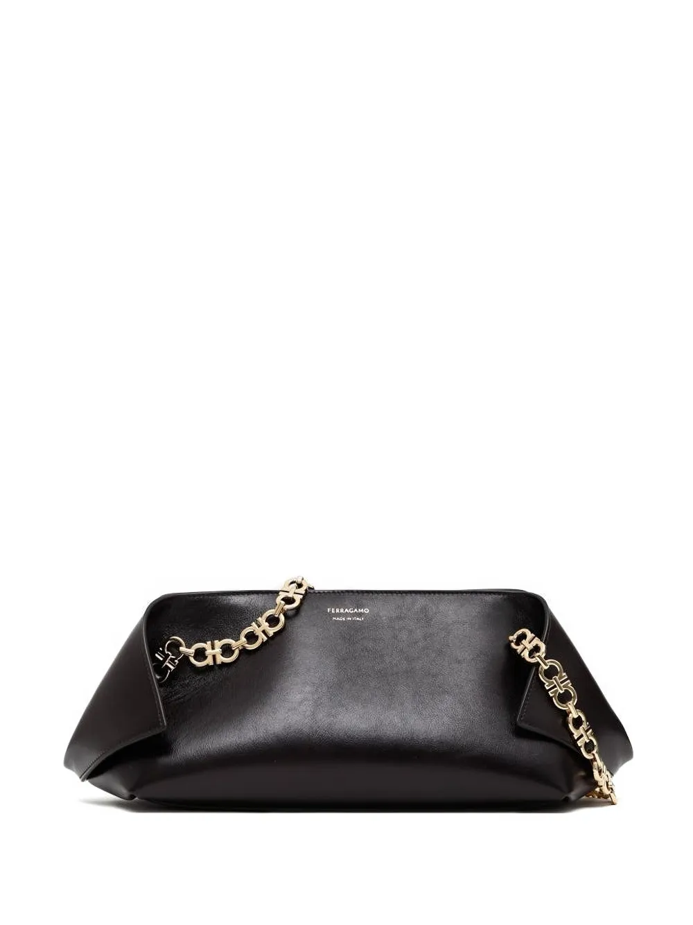 Ferragamo small Folded chain-link flap shoulder bag | Black | Image 1