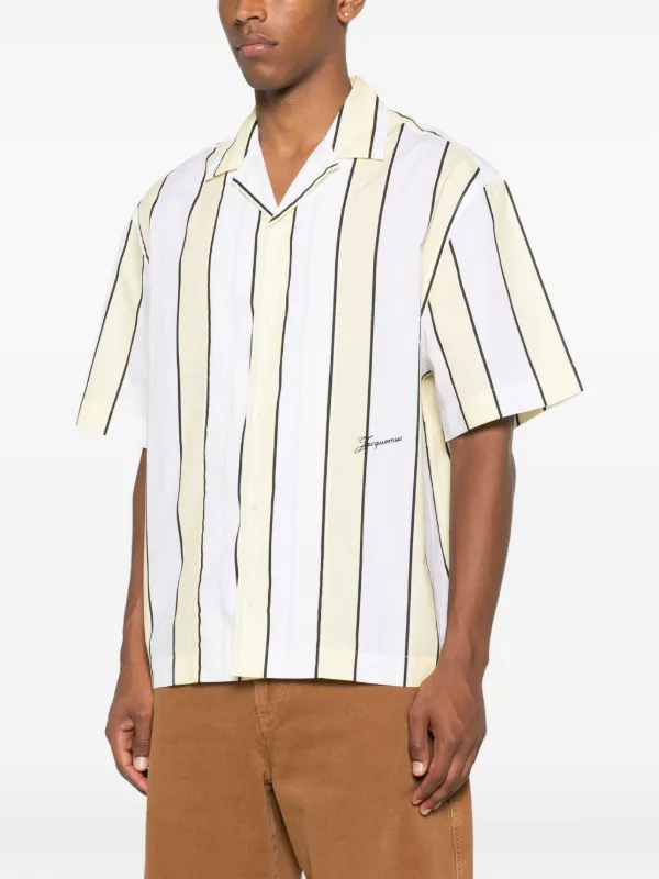 Jacquemus Stripe short-sleeve Shirt | White | FARFETCH