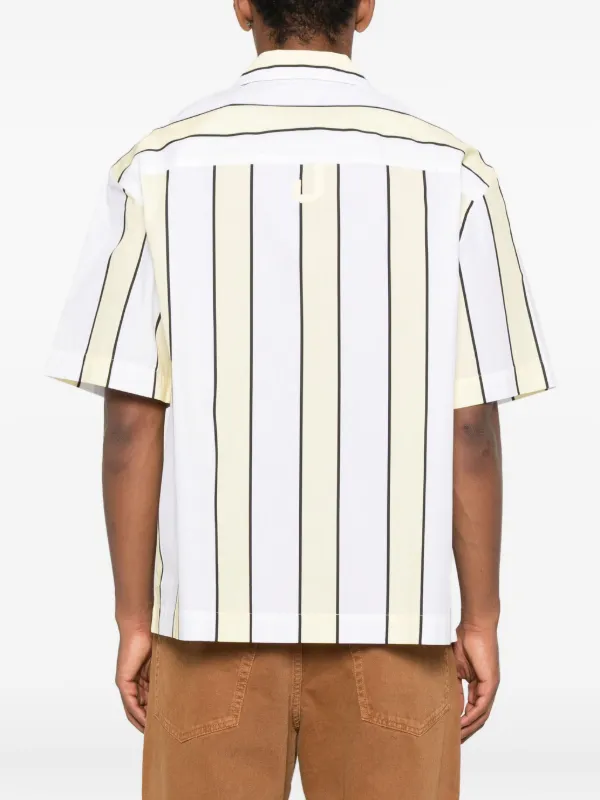 Jacquemus Stripe short-sleeve Shirt | White | FARFETCH