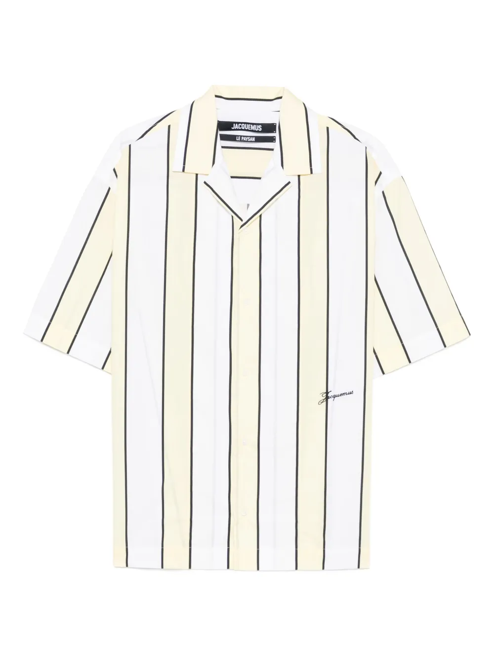 Jacquemus stripe short-sleeve shirt Wit