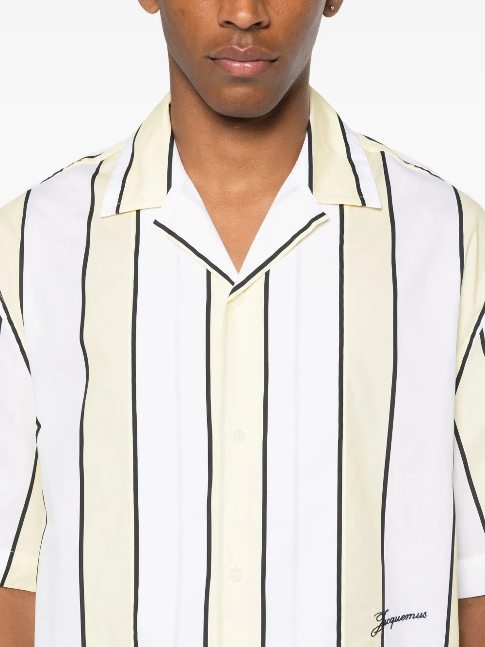 Jacquemus stripe short-sleeve shirt Wit
