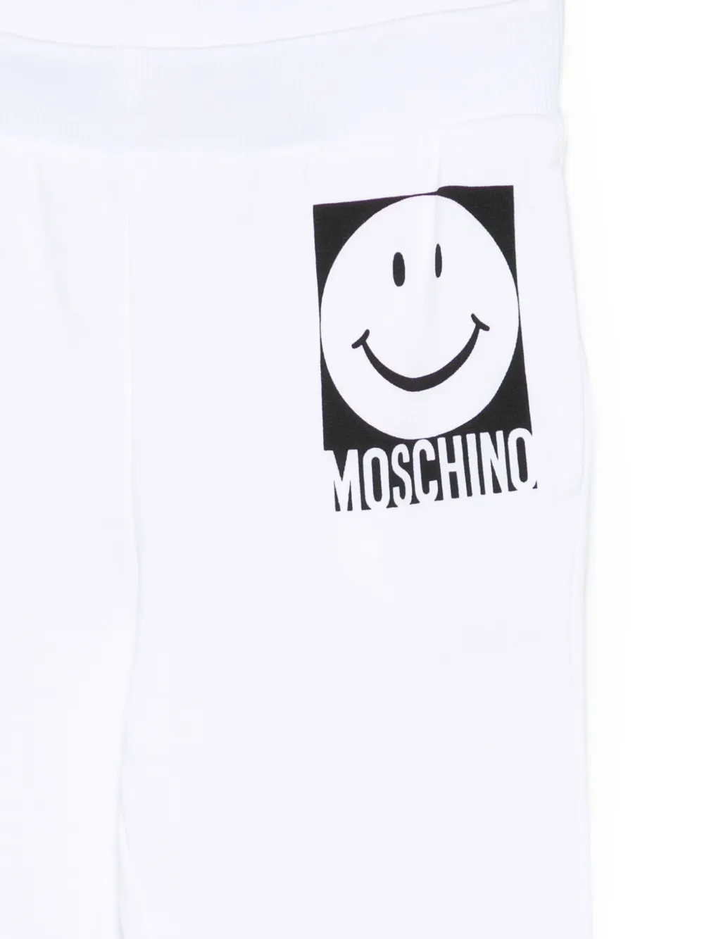 Moschino Kids smiley-face logo track pants Wit