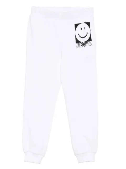 Moschino Kids smiley-face logo track pants