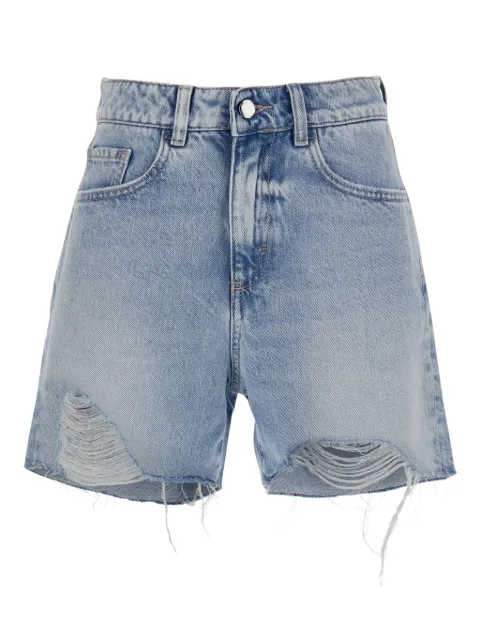 ICON DENIM Ausgefranste Jeans-Shorts mit Logo