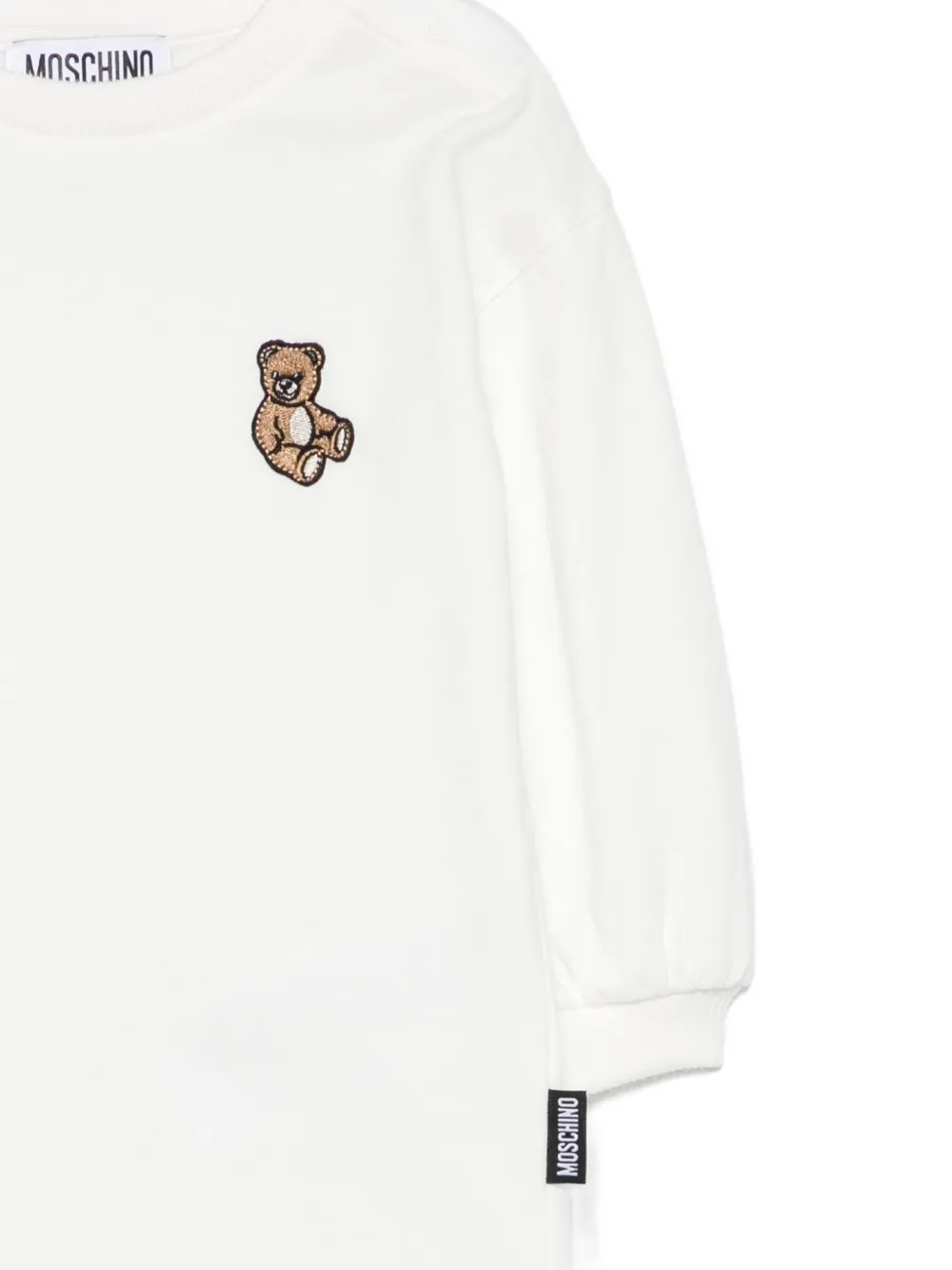 Moschino Kids Jurk met Teddy Bear-borduurwerk Wit