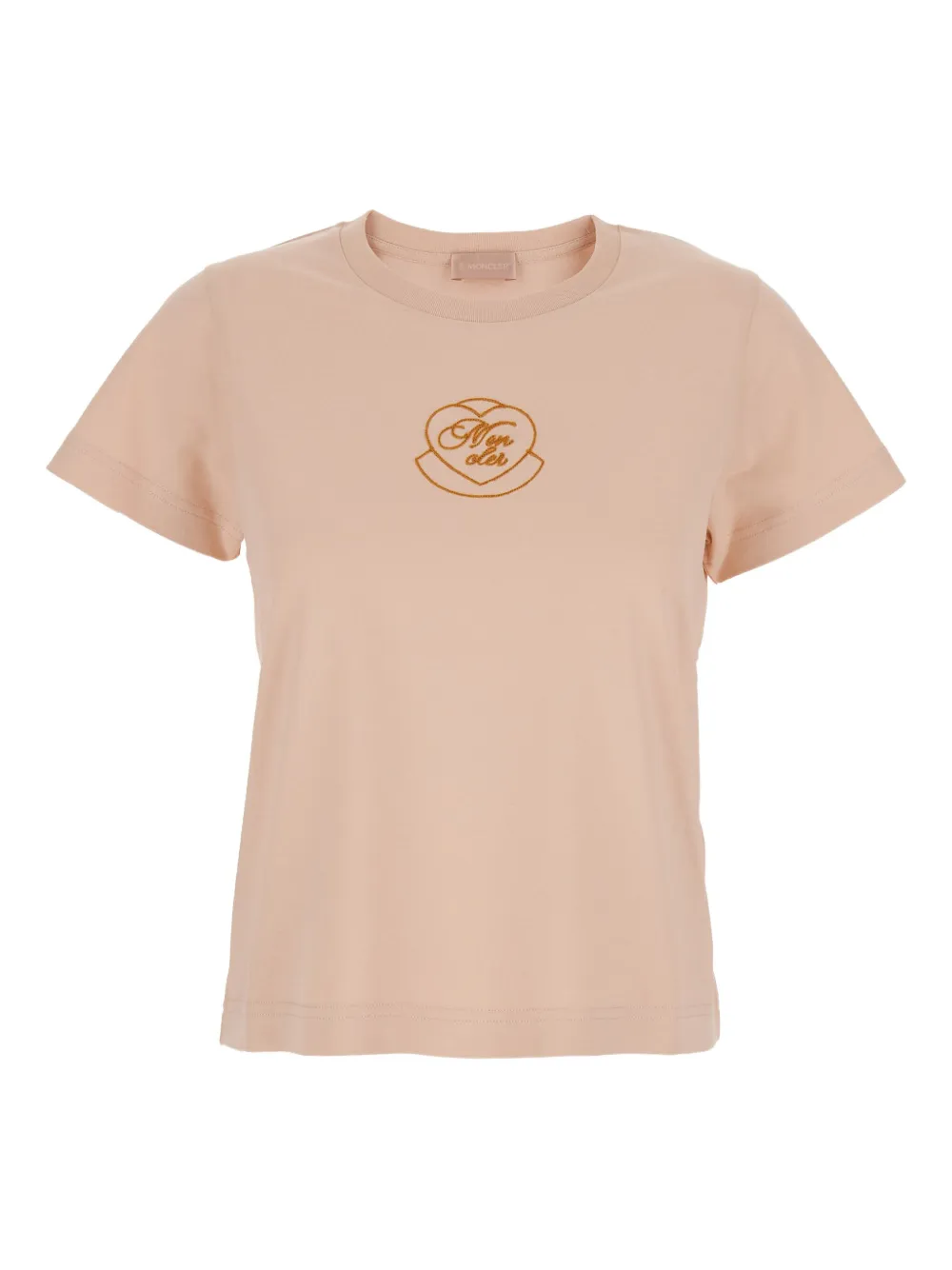 Moncler heart-embroidered T-shirt Roze