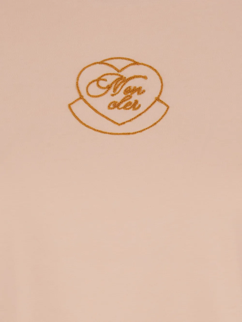 Moncler T-shirt met geborduurd hart Roze
