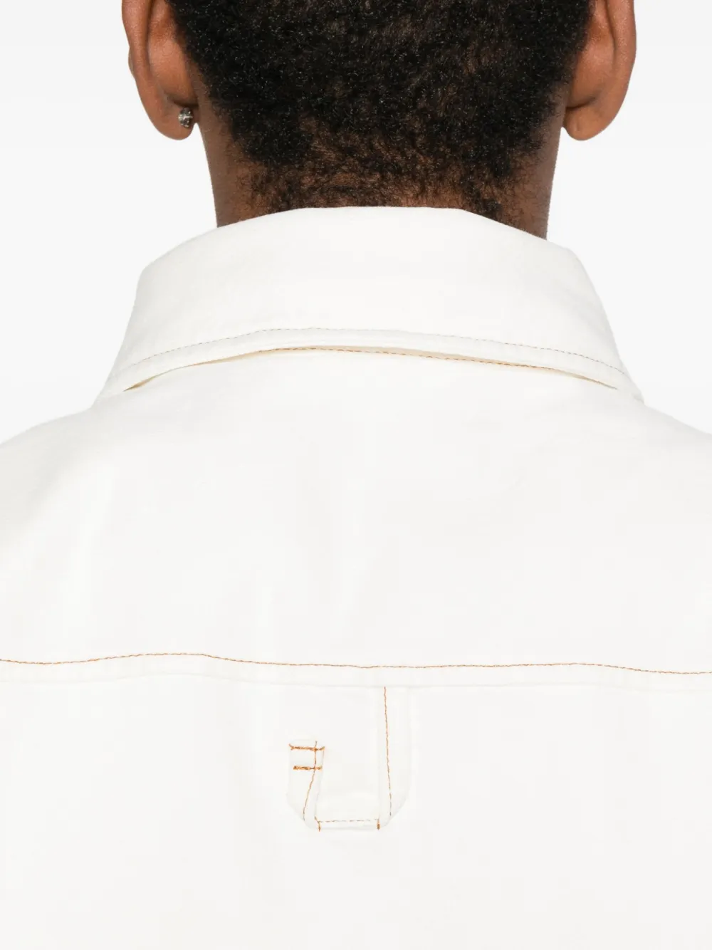 Jacquemus contrast-stitch shirt jacket Beige