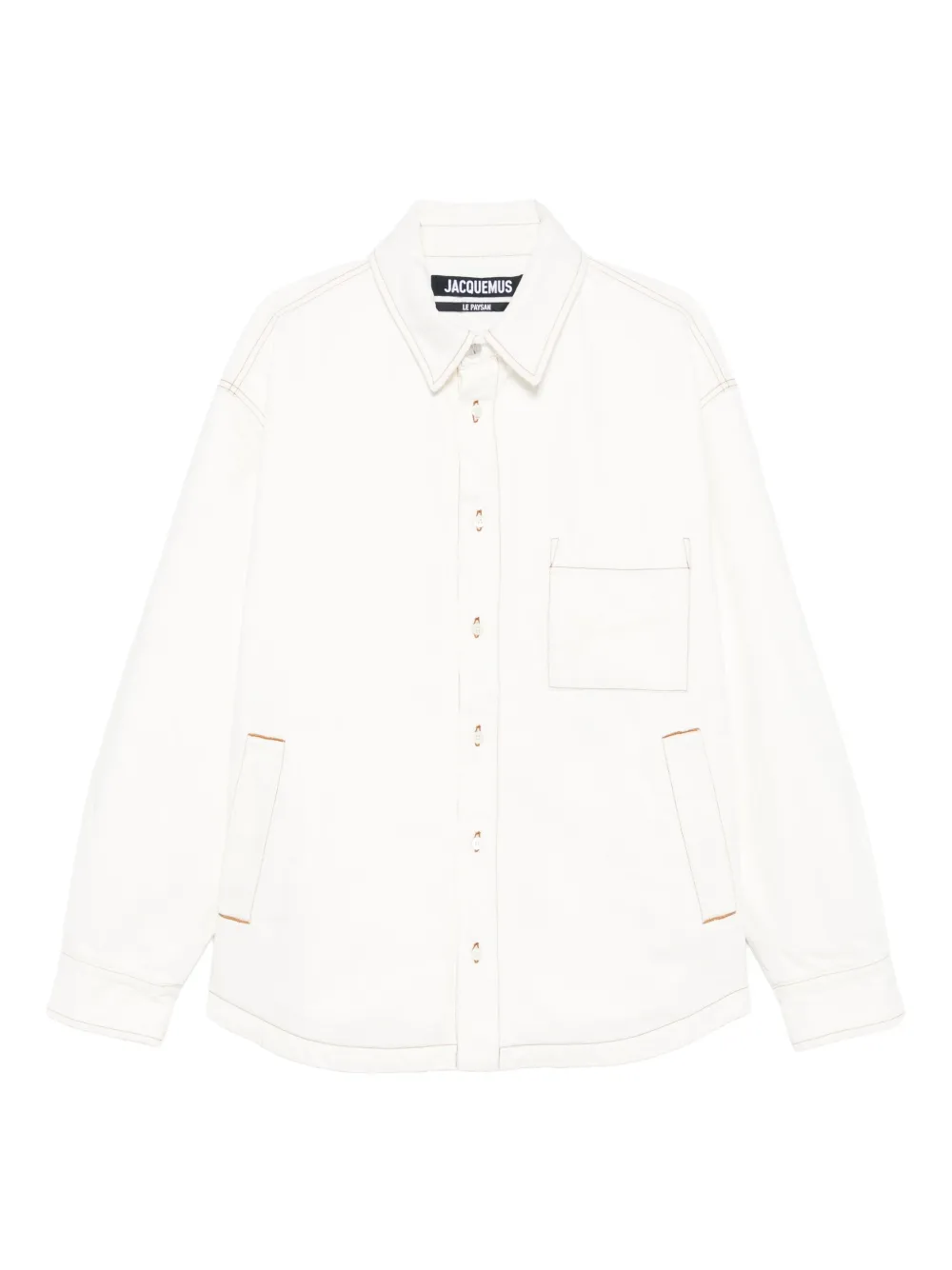 Jacquemus contrast-stitch shirt jacket Beige