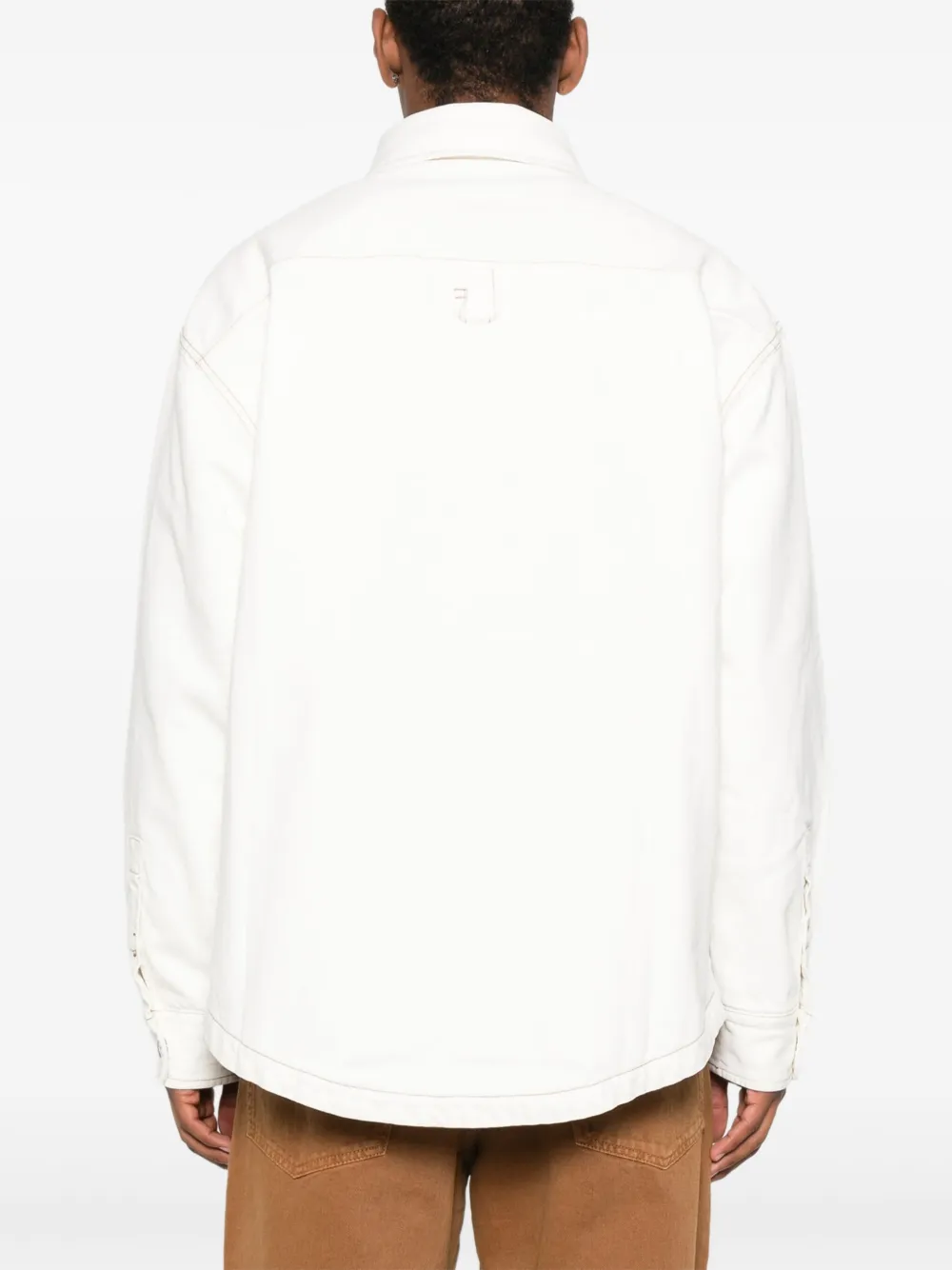 Jacquemus contrast-stitch shirt jacket Beige