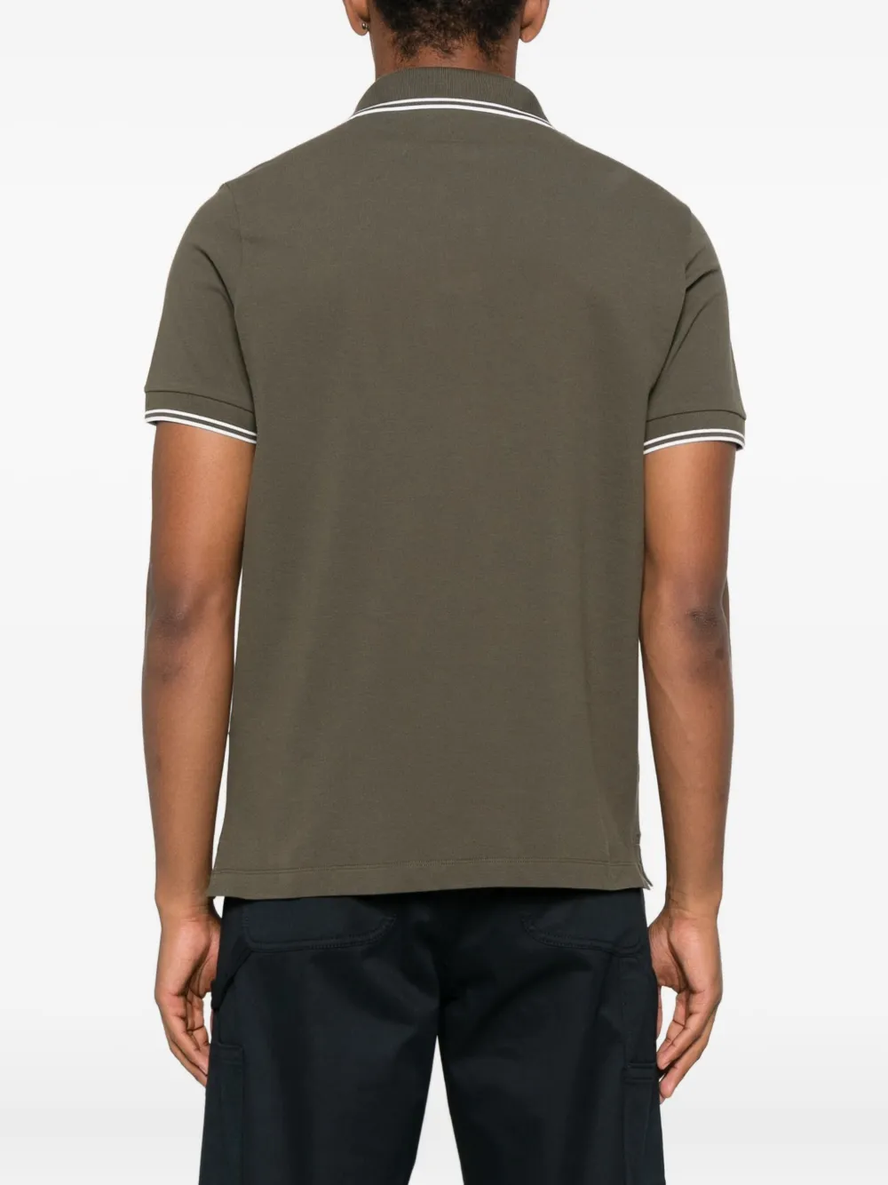 Stone Island logo-appliqué polo shirt Groen