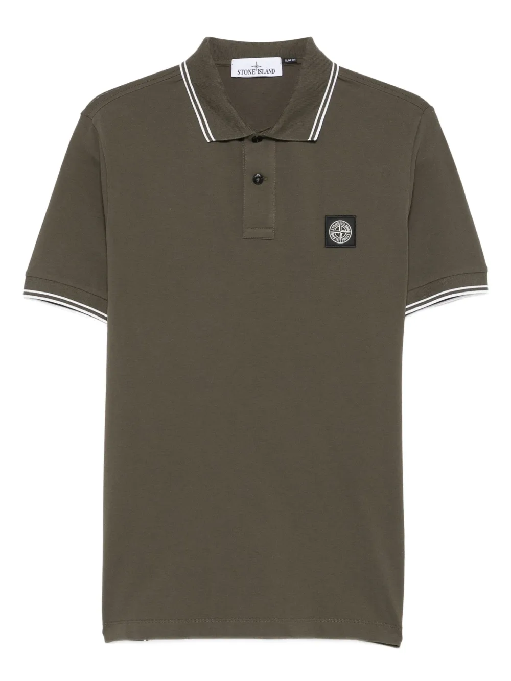 Stone Island logo-appliqué polo shirt Groen