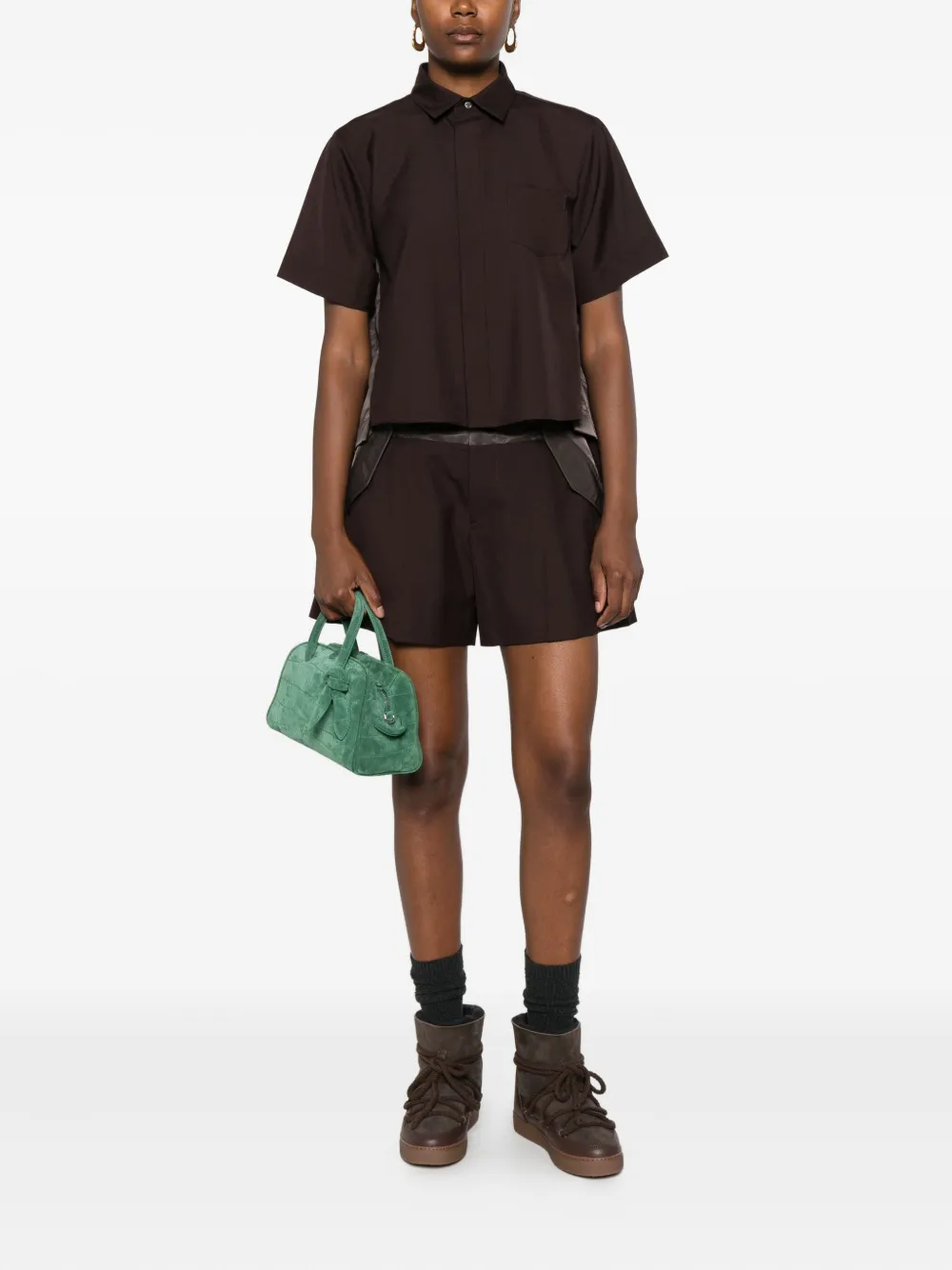 Sacai Blouse met vlakken - Bruin