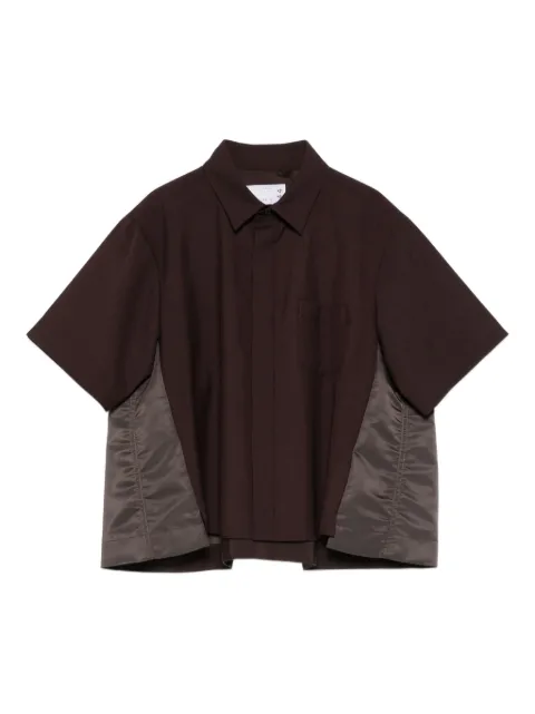sacai panelled short-sleeved shirt