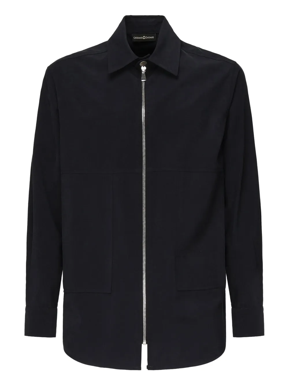 Giuliano Galiano zip-front Italian-collar shirt | Blue | Image 1