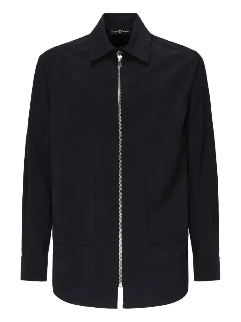 Giuliano Galiano zip-front Italian-collar shirt