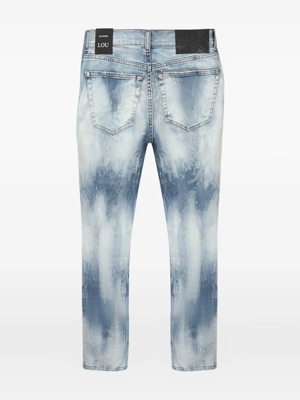 John Richmond Gerafelde jeans met acid wassing Blauw