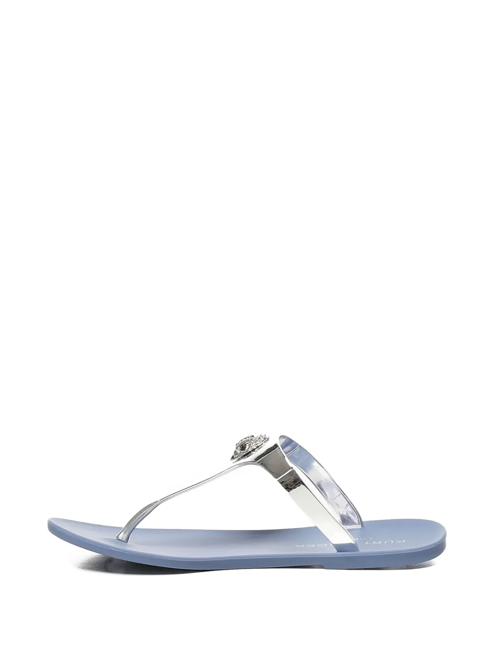 Kurt Geiger Logo-detail T-bar Flip-flops In Silver